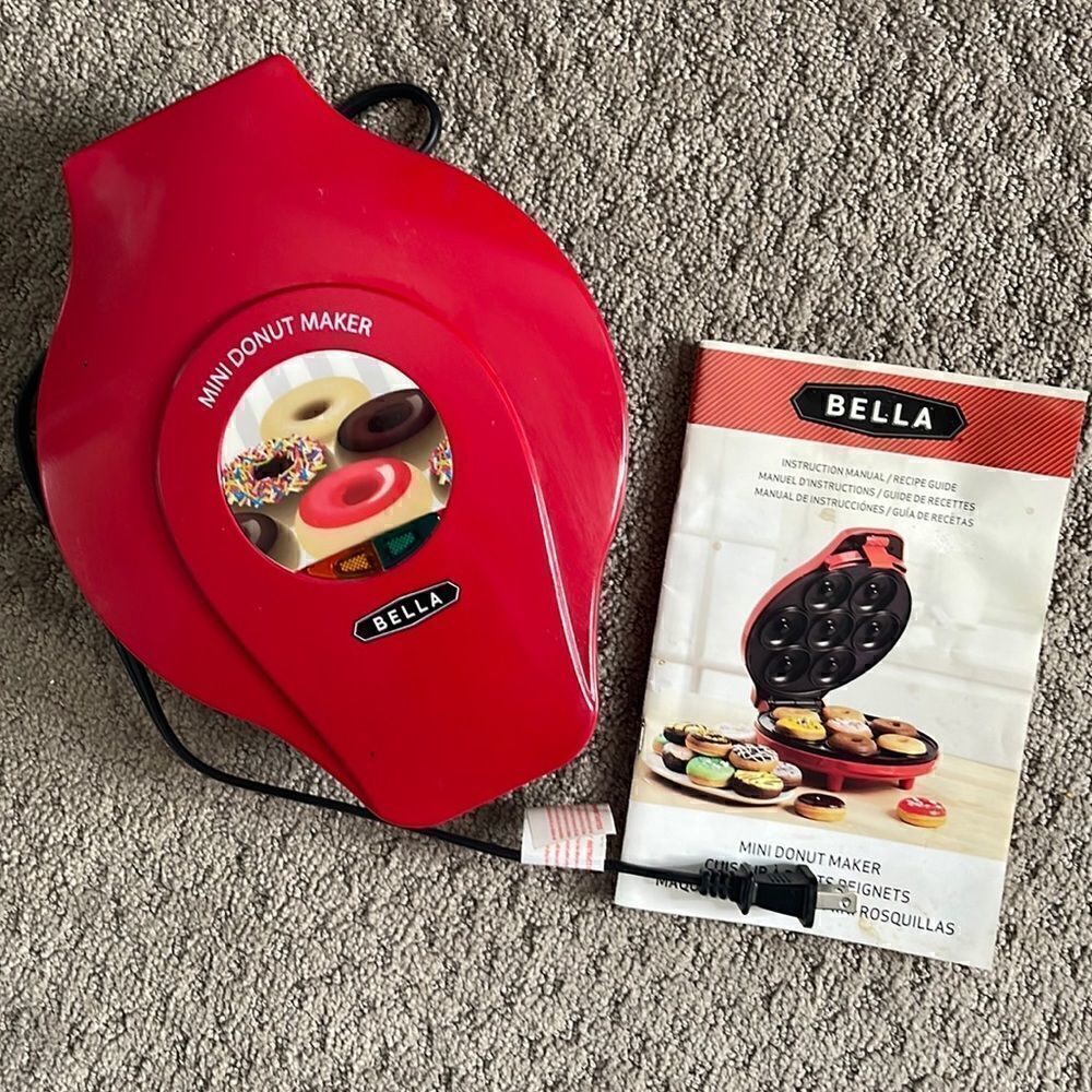 Bella Mini Donut Maker. Instruction Manual/Recipe book included.